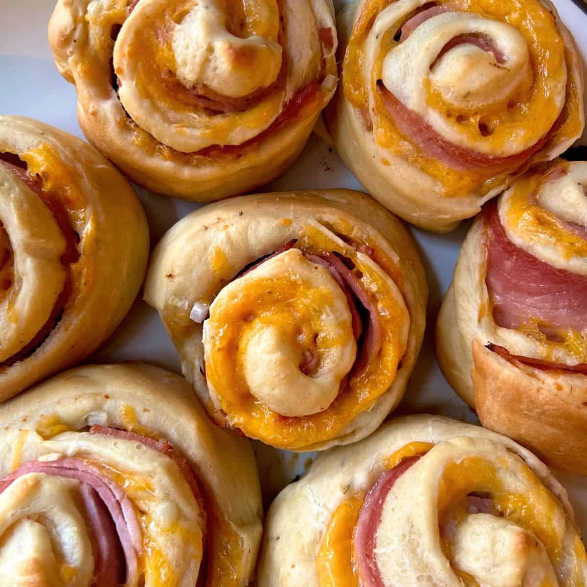 Ham And Cheese Rolls Flour Sugar Yeast